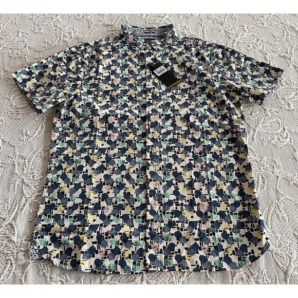Tailored Recreation Premium Hawaiian Shirt Pineapple Mens Medium Slim Fit NWT - Picture 4 of 15